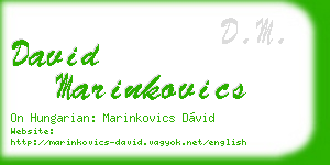 david marinkovics business card