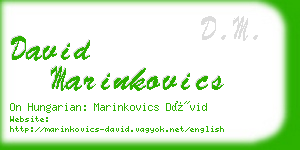 david marinkovics business card